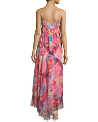 Haute Hippie The Love Her Madly Silk Paisley Maxi Dress Pink