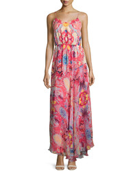 Haute Hippie The Love Her Madly Silk Paisley Maxi Dress Pink