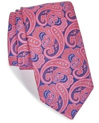 Hot Pink Paisley Silk Tie