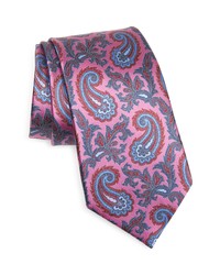 Ermenegildo Zegna Paisley Silk Tie In Pink At Nordstrom