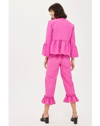 Topshop Slim Fit Frill Trousers