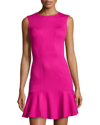 Diane von Furstenberg Knit Ruffle Hem Sleeveless Dress Pink Dhalia