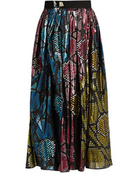 Marc Jacobs Patchwork Python Print Midi Skirt
