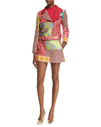 Moschino Boutique Patchwork Tweed Miniskirt