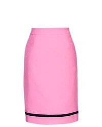 Gloockler Piped Pencil Skirt In Pinkblack Size 20