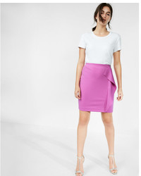 Express High Waisted Ruffle Zip Front Pencil Skirt