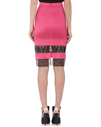 Givenchy Lace Inset Satin Pencil Skirt
