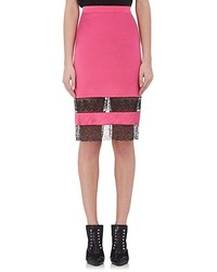 Givenchy Lace Inset Satin Pencil Skirt