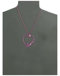 Betsey Johnson Pink And Crystal Heart Pendant Necklace Necklace