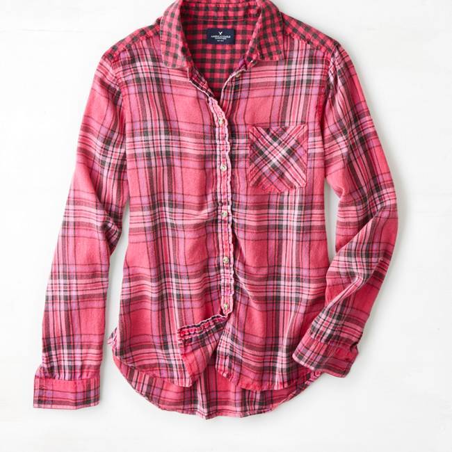 American Eagle Outfitters Yellow Plaid Button Down Shirt Medium, $39 ...