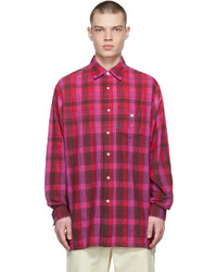 Acne Studios Pink Red Check Shirt