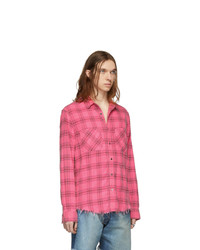 Amiri Pink Core Ombre Plaid Shirt