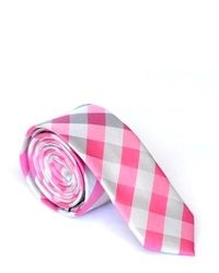 Skinny Tie Madness Pink Plaid Skinny Tie