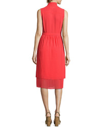 MICHAEL Michael Kors Michl Michl Kors Sleeveless Tie Neck Pleated Dress