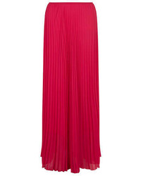Hot Pink Pleated Maxi Skirt