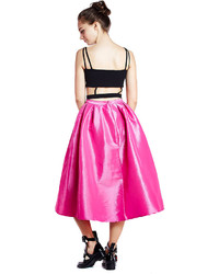 Choies Pink Midi Skater Skirt