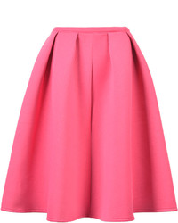 Choies Pink Pleated Midi Skirt