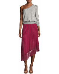 A.L.C. Claude A Line Pleated Skirt With Lace Hem