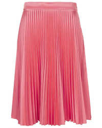 Hot Pink Pleated Midi Skirts for Women | Lookastic