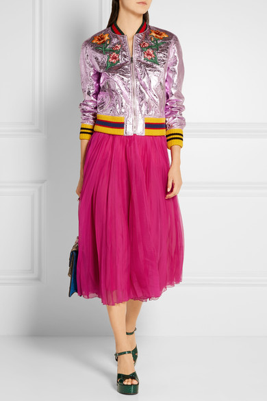 Gucci pink hotsell pleated skirt