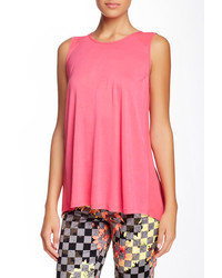 Hot Pink Pleated Sleeveless Top