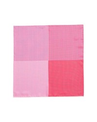 Lanvin Houndstooth Silk Pocket Square Pink One Size