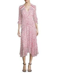 Hot Pink Polka Dot Silk Dress