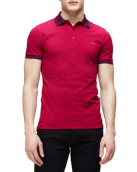 Burberry London Short Sleeve Contrast Collar Polo Shirt Pink