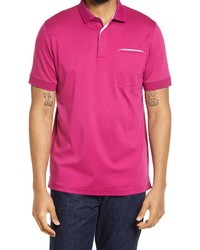 Bugatchi Pima Cotton Short Sleeve Polo Shirt In Berry At Nordstrom