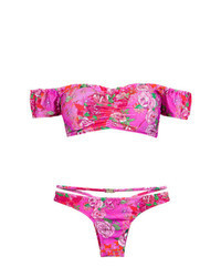 Hot Pink Print Bikini Top