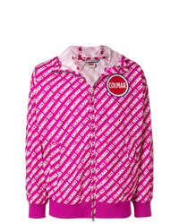 Hot Pink Print Bomber Jacket