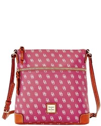 Hot Pink Print Canvas Crossbody Bag