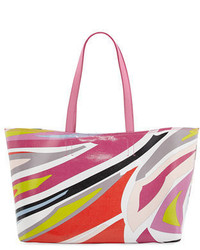 Emilio Pucci Lance Printed Canvas Beach Tote Bag