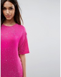 Boohoo Splatter Print T Shirt Dress