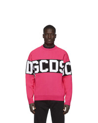 Gcds Pink And Black Logo Sweater