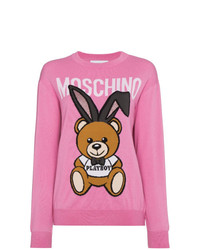 Moschino Wool Crew Neck Sweater With Bear Logo