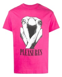 Pleasures Bended Logo Print T Shirt