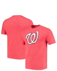 FANATICS Branded Red Washington Nationals Weathered Official Logo Tri Blend T Shirt