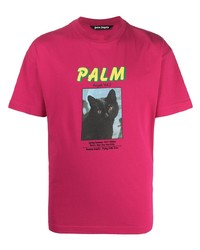 Palm Angels Cat Print Cotton T Shirt