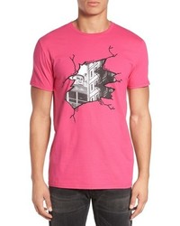 Obey Cracked Icon Face Graphic Crewneck T Shirt