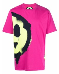 BARROW Face Print Cotton T Shirt