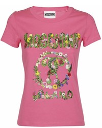 Moschino Floral Logo Print T Shirt
