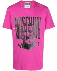 Moschino Glitch Effect Artwork Print T Shirt