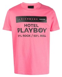 John Richmond Hotel Playboy Graphic Print T Shirt