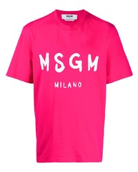 MSGM Logo Print Oversized T Shirt