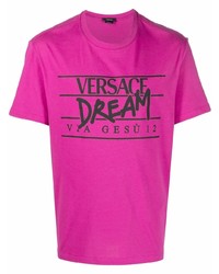 Versace Logo Print Short Sleeved T Shirt