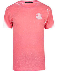 River Island Pink Friend Or Faux Raising Hell T Shirt