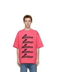 We11done Pink Front Logo T Shirt