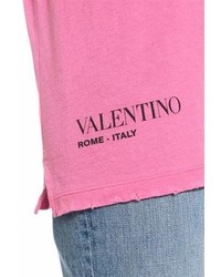 Valentino Pink Is Punk Print Cotton Jersey T Shirt