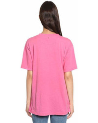 Valentino Pink Is Punk Print Cotton Jersey T Shirt